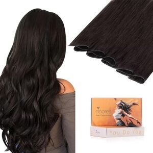 Doores Real Human Hair Sew In Wefts Darkest Brown/Black 50g 18"